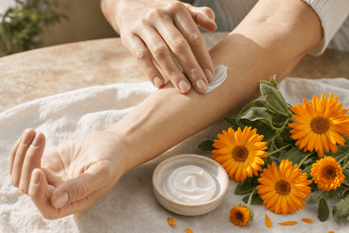 Calendula-extract 1 procent ondersteunt huidhydratatie en barriereherstel bij irritatieve contactdermatitis